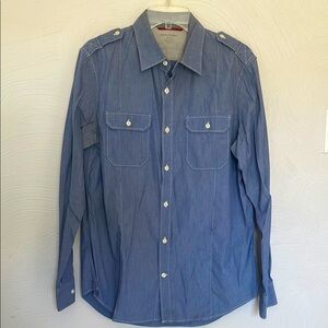 Banana Republic blue military-style chambray shirt